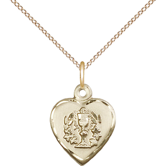 Gold Filled Heart / Communion Pendant - 0892GF