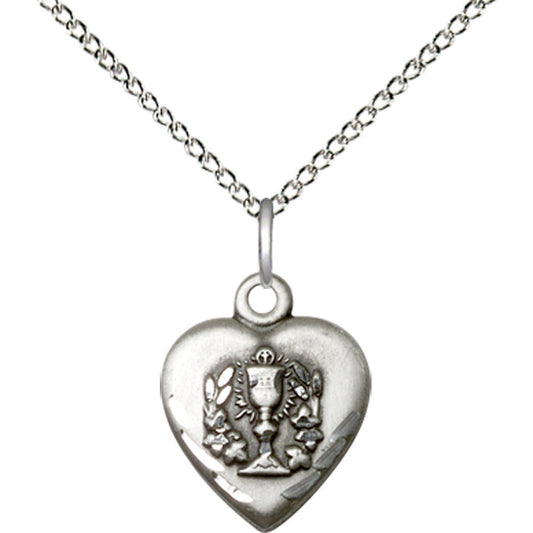 Sterling Silver Heart / Communion Pendant - 0892SS