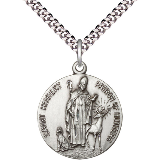 Sterling Silver Saint Hubert of Liege Pendant - 0893SS