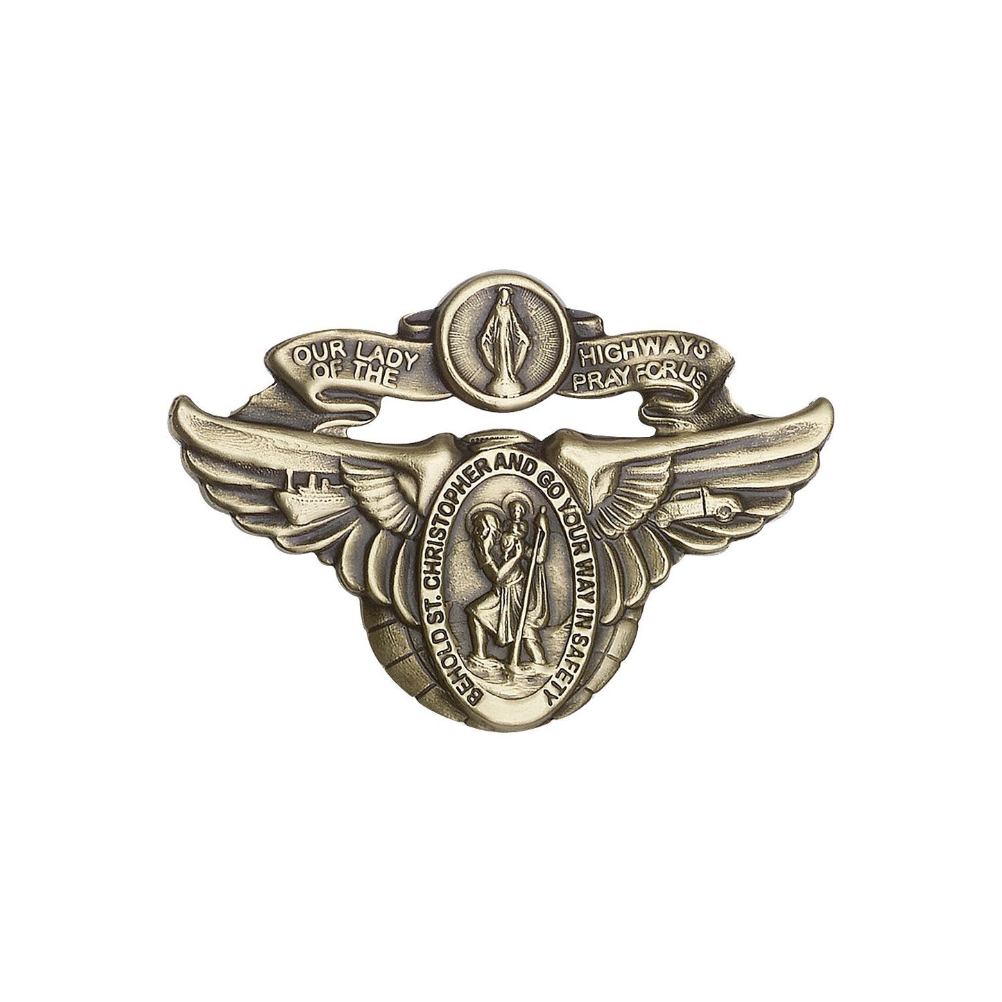 Antique Gold O/L of the Highway Visor Clip - 1017VG