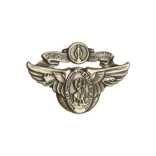 Antique Gold O/L of the Highway Visor Clip - 1017VG