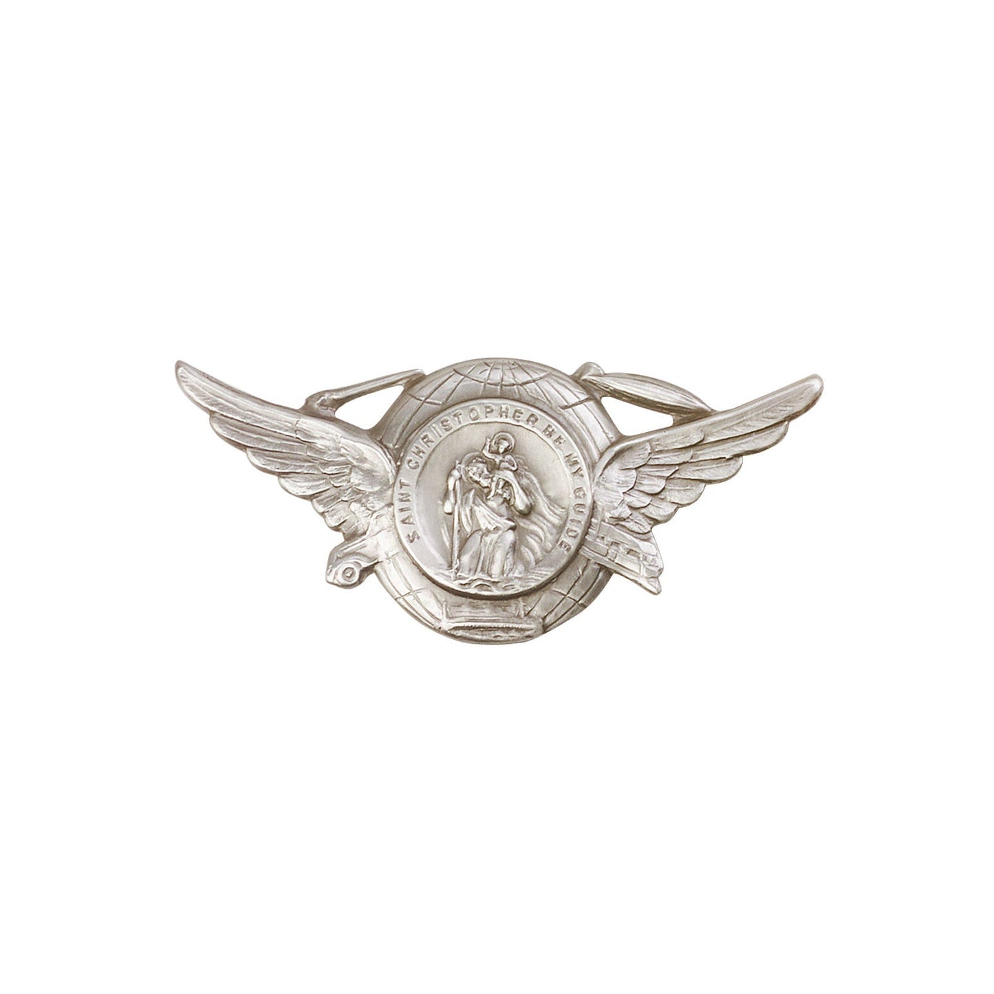 Antique Silver St. Christopher Visor Clip - 1018V