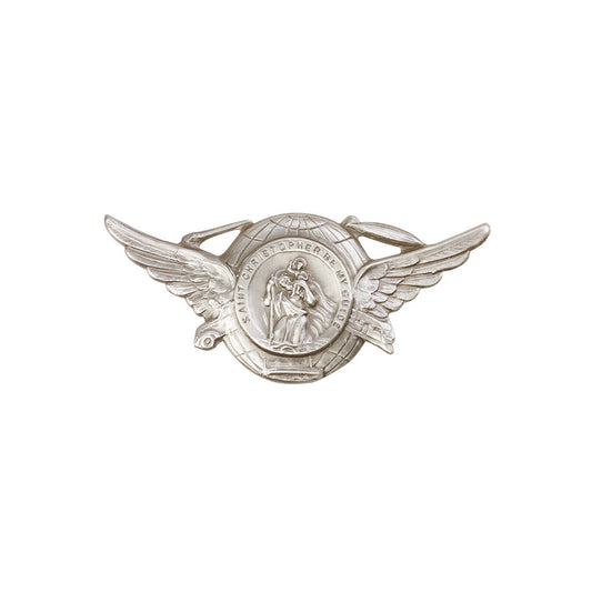 Antique Silver St. Christopher Visor Clip - 1018V