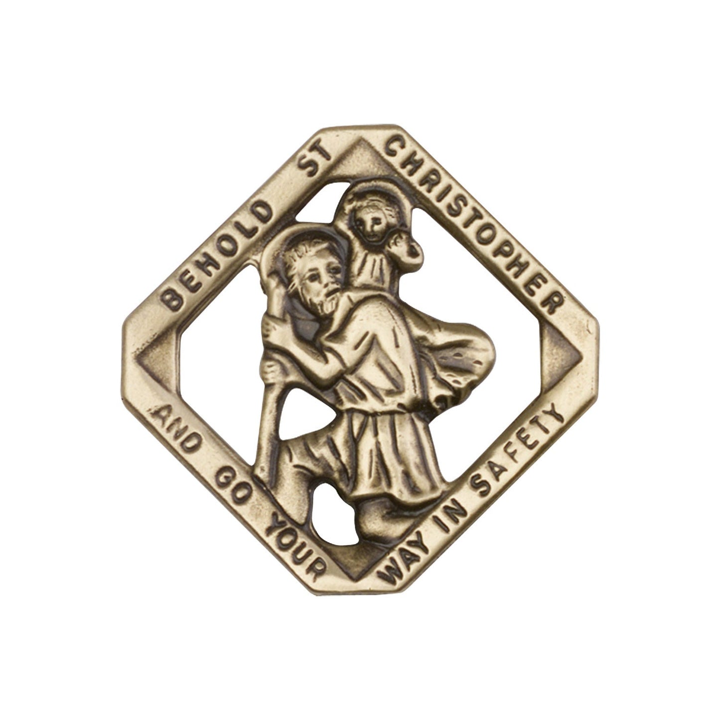 Antique Gold St. Christopher Visor Clip - 1025VG
