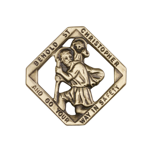 Antique Gold St. Christopher Visor Clip - 1025VG