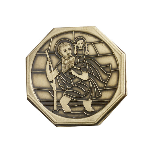 Antique Gold St. Christopher Visor Clip - 1028VG