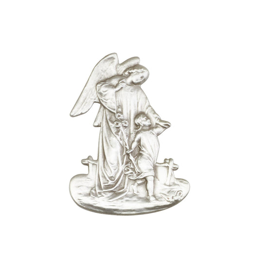 Antique Silver Guardian Angel Visor Clip - 1029V