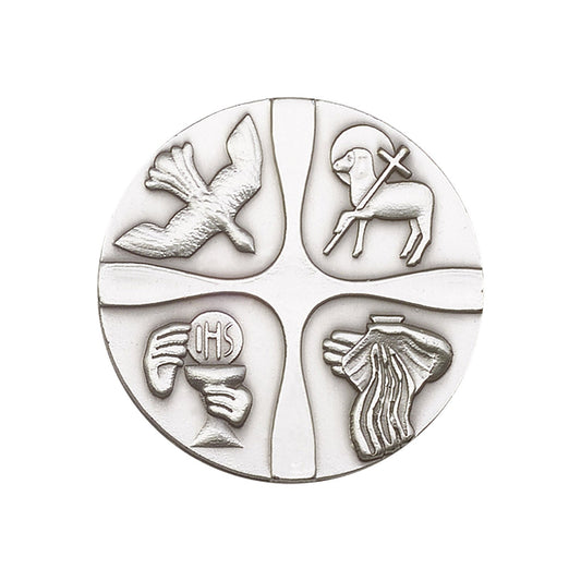 Antique Silver Christian Life Visor Clip - 1036V