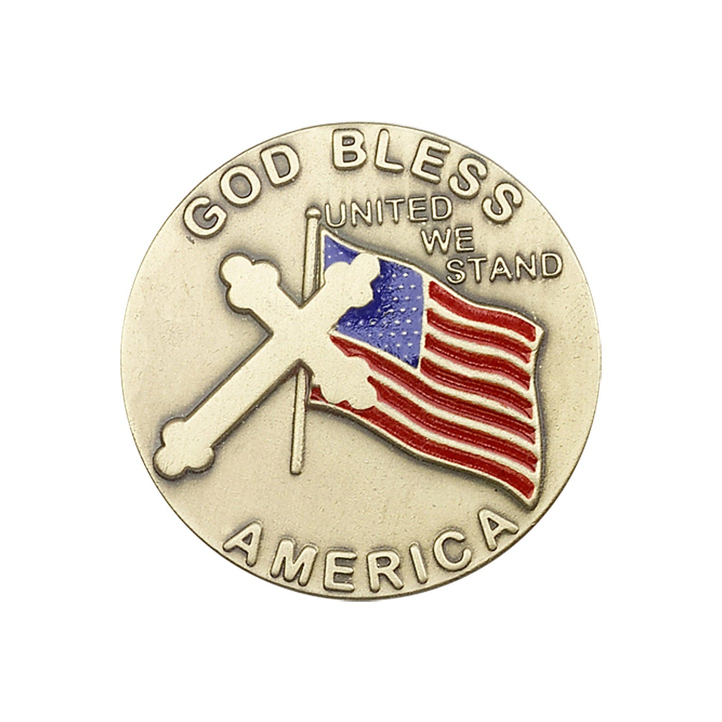 Antique Gold God Bless America Visor Clip - 1038VG