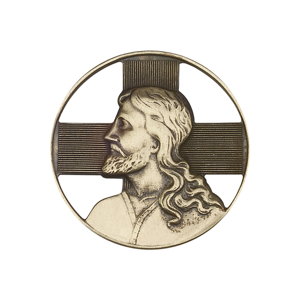 Antique Gold Jesus Visor Clip - 1048VG