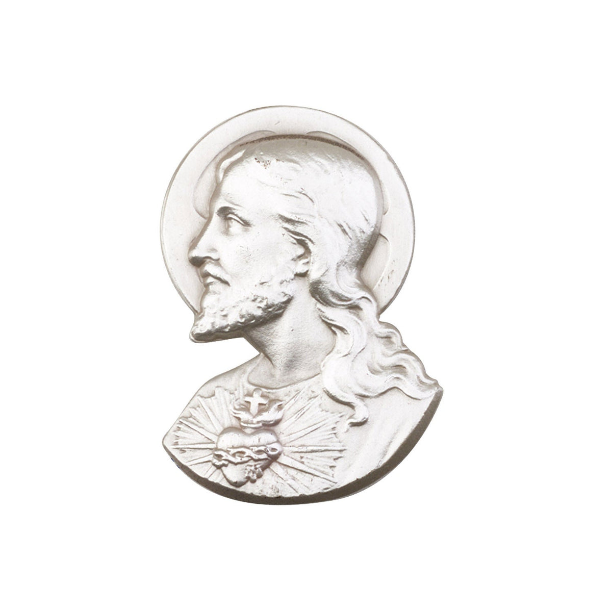 Antique Silver Sacred Heart Visor Clip - 1050V