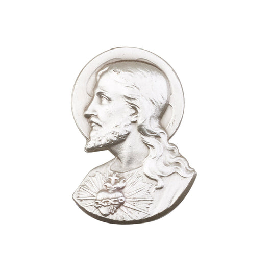 Antique Silver Sacred Heart Visor Clip - 1050V