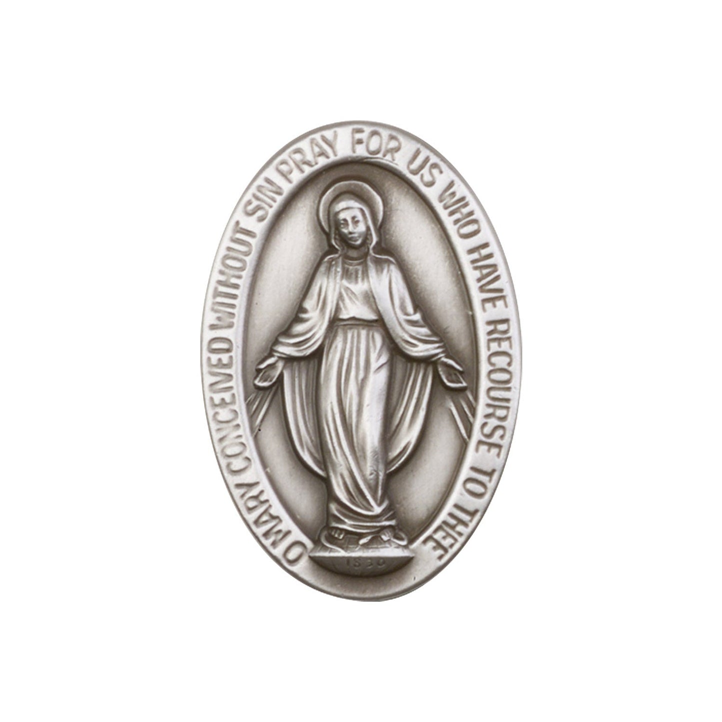 Antique Silver Miraculous Visor Clip - 1052V
