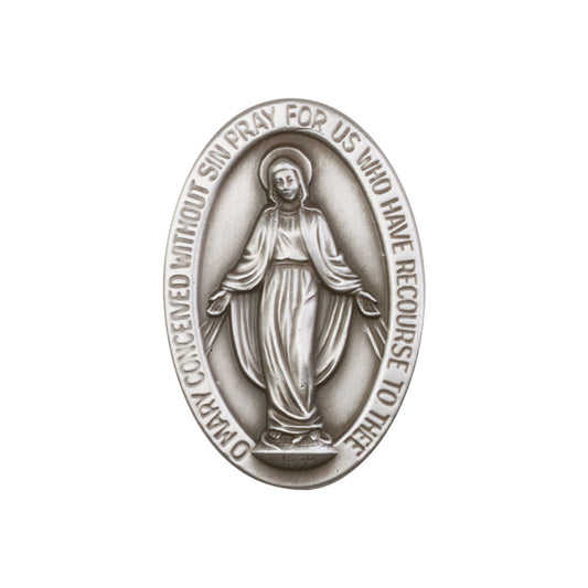 Antique Silver Miraculous Visor Clip - 1052V