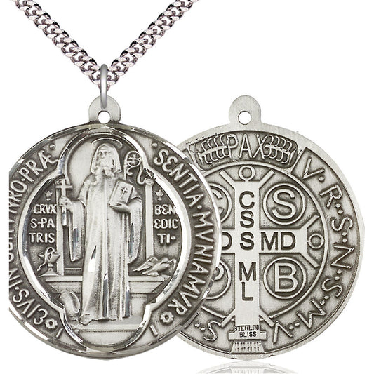 Sterling Silver Saint Benedict Pendant - 1057SS
