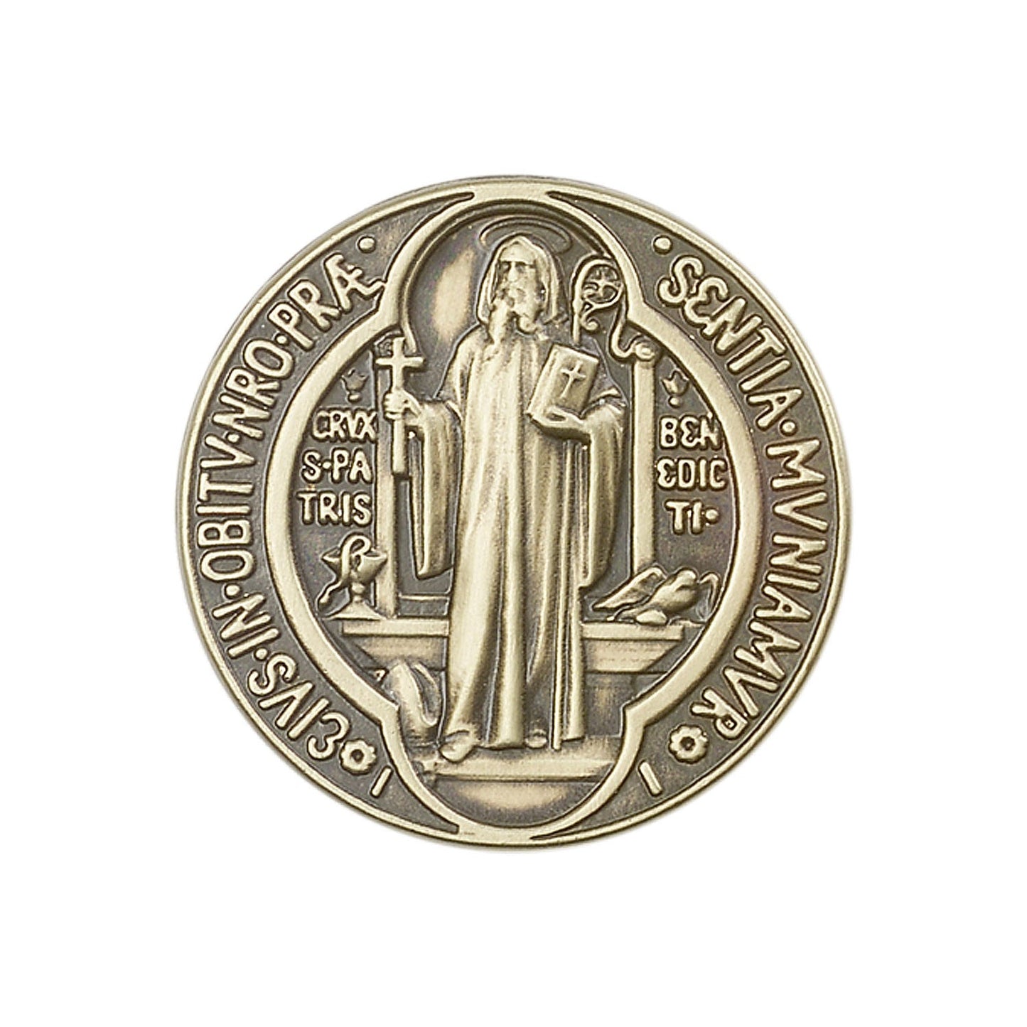 Antique Gold St. Benedict Visor Clip - 1057VG