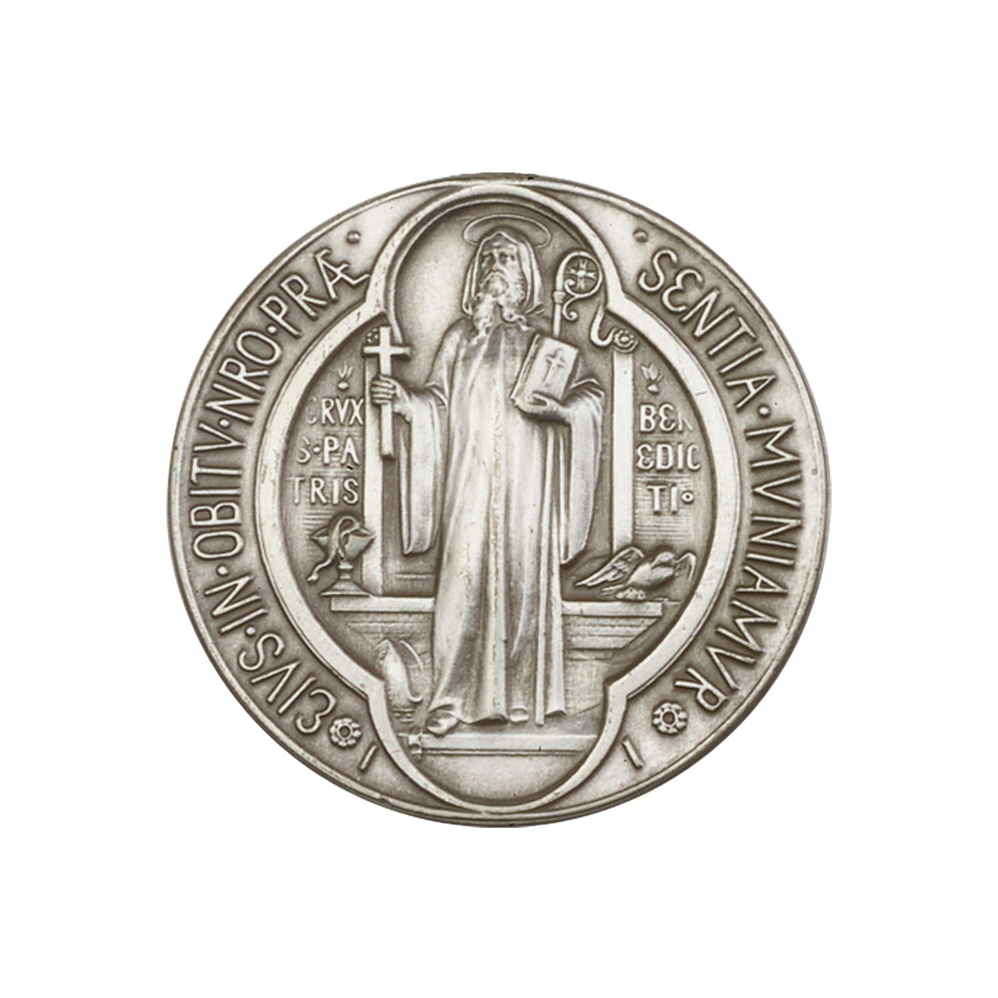 Antique Silver St. Benedict Visor Clip - 1057V