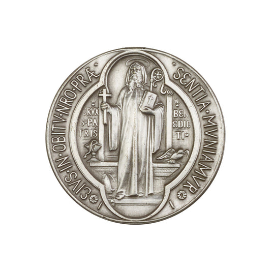 Antique Silver St. Benedict Visor Clip - 1057V