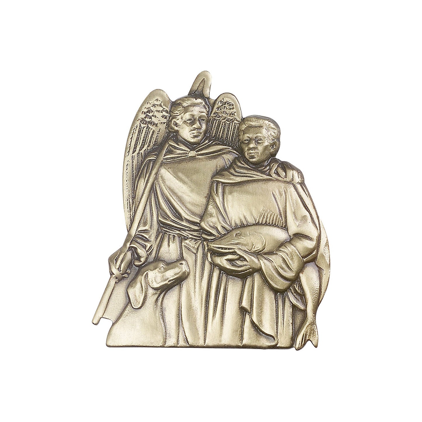 Antique Gold St. Raphael Visor Clip - 1058VG