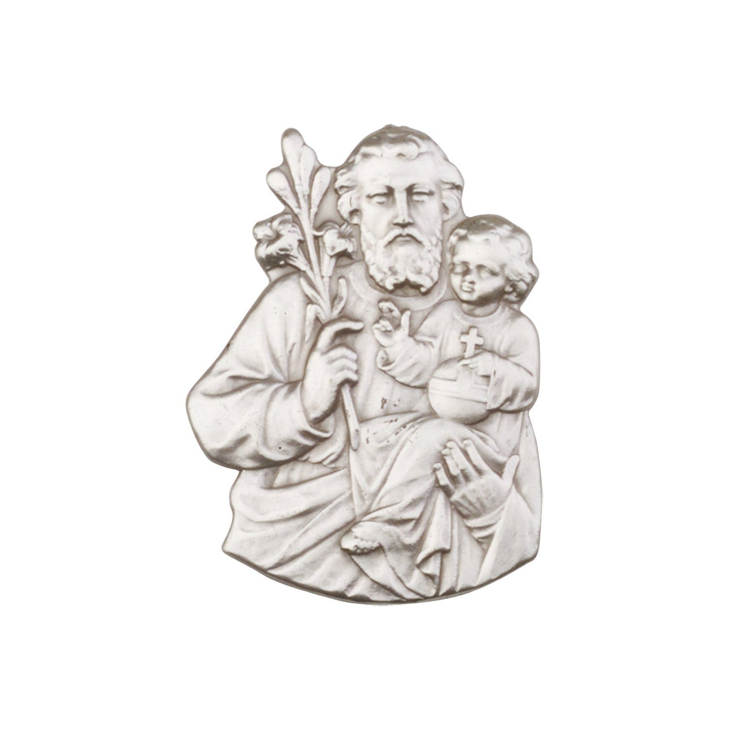 Antique Silver St. Joseph Visor Clip - 1059V