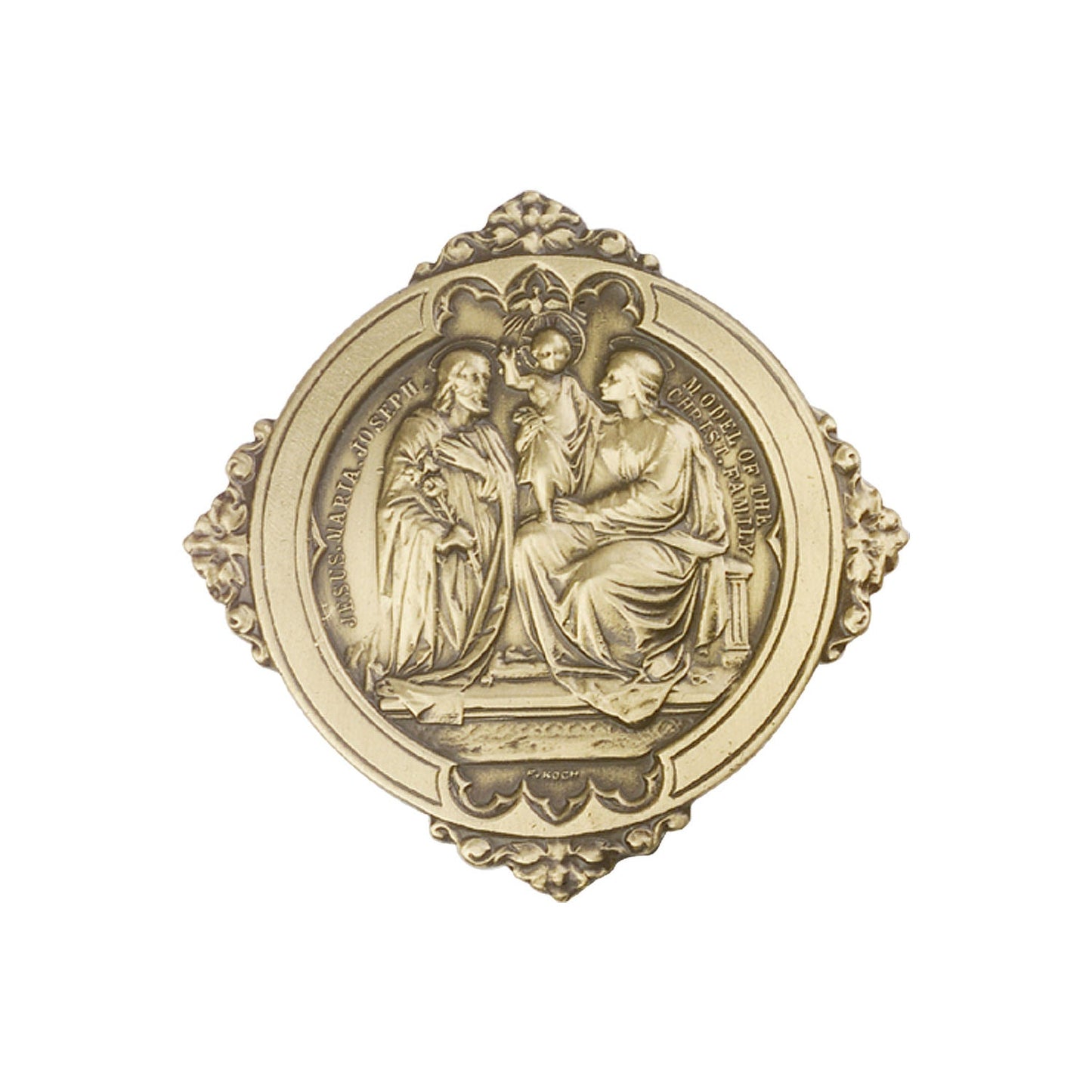Antique Gold Holy Family Visor Clip - 1062VG