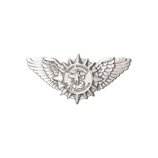 Antique Silver St. Michael / Wings Visor Clip - 1063V