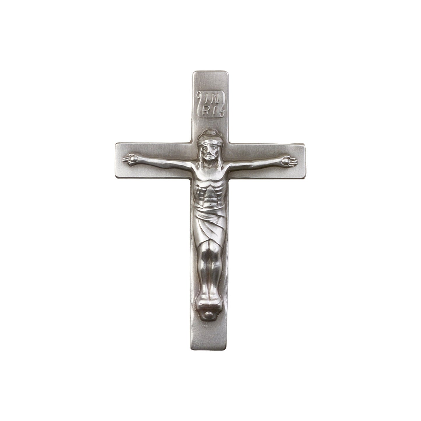 Antique Silver Crucifix Visor Clip - 1066V