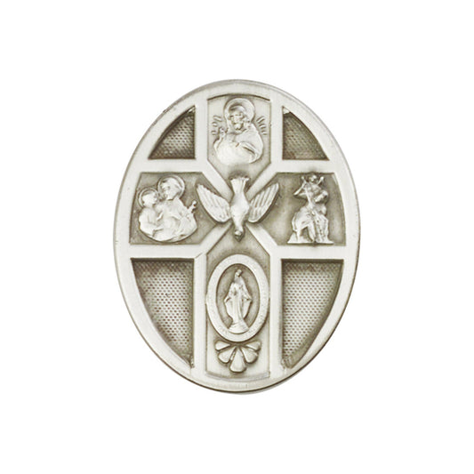 Antique Silver 5-Way / Holy Spirit Visor Clip - 1068V