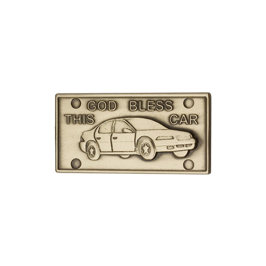 Antique Gold God Bless This Car Visor Clip - 1076VG