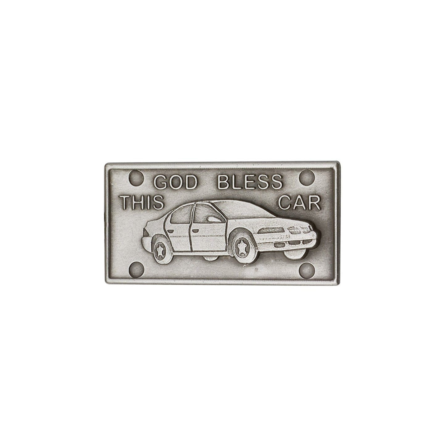 Antique Silver God Bless This Car Visor Clip - 1076V