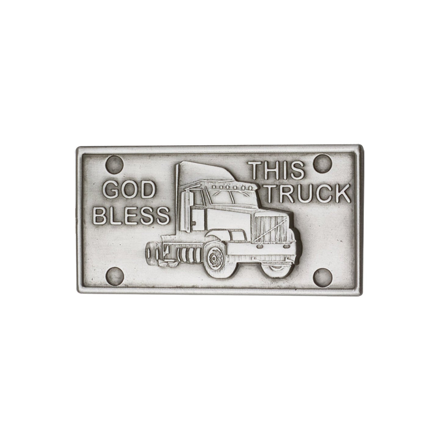 Antique Silver God Bless This Truck Visor Clip - 1077V