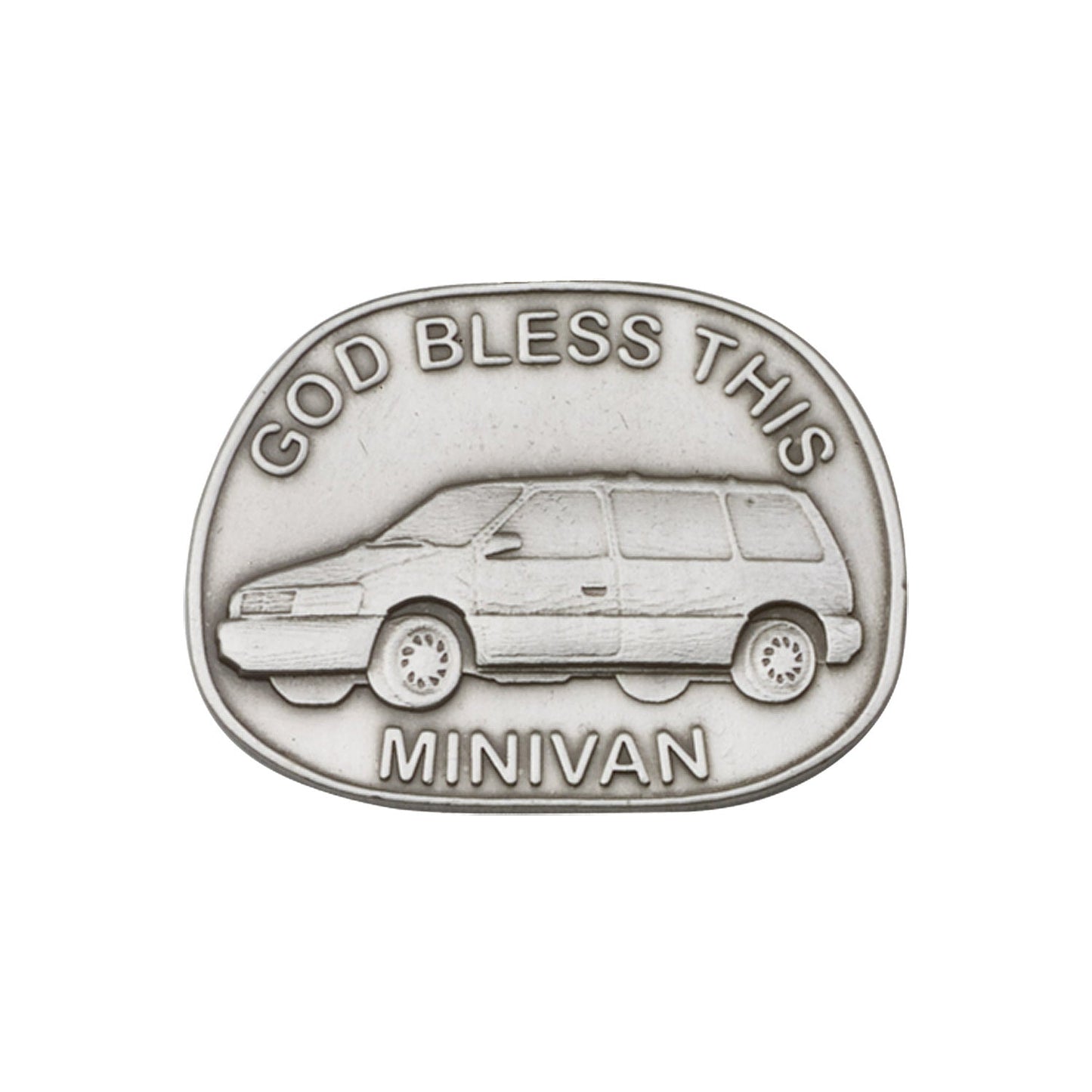 Antique Silver God Bless This Mini-Van Visor Clip - 1083V