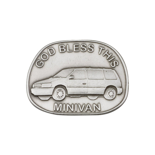 Antique Silver God Bless This Mini-Van Visor Clip - 1083V