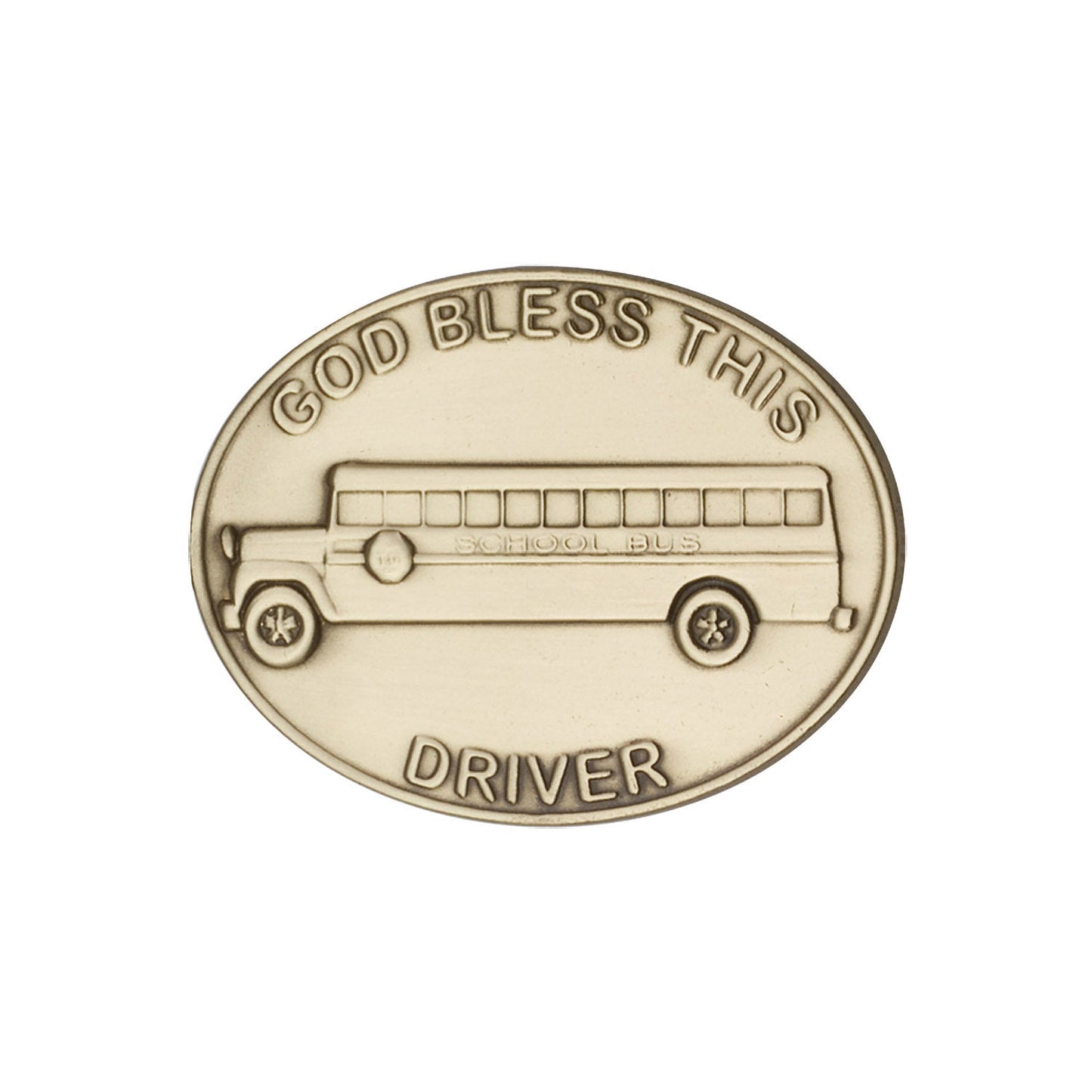 Antique Gold God Bless This Bus Driver Visor Clip - 1084VG