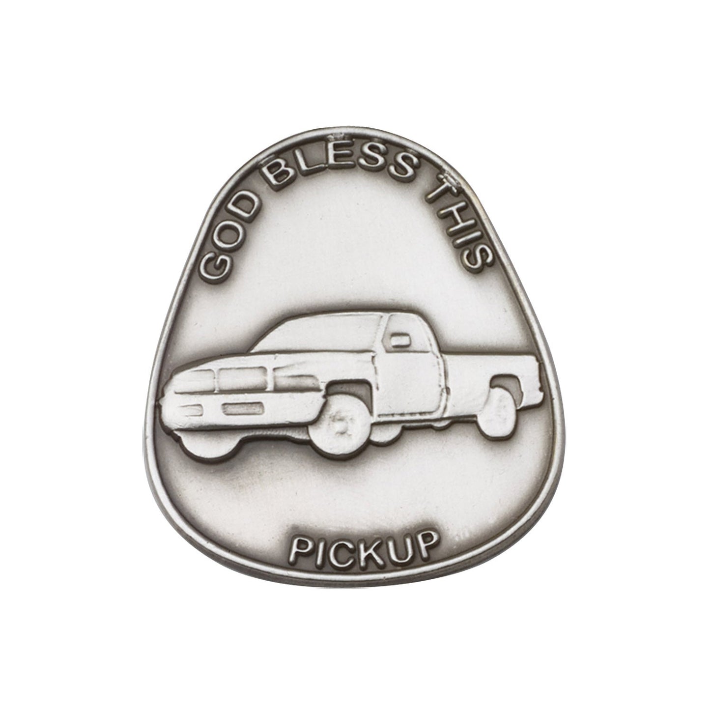 Antique Silver God Bless This Pickup Visor Clip - 1086V