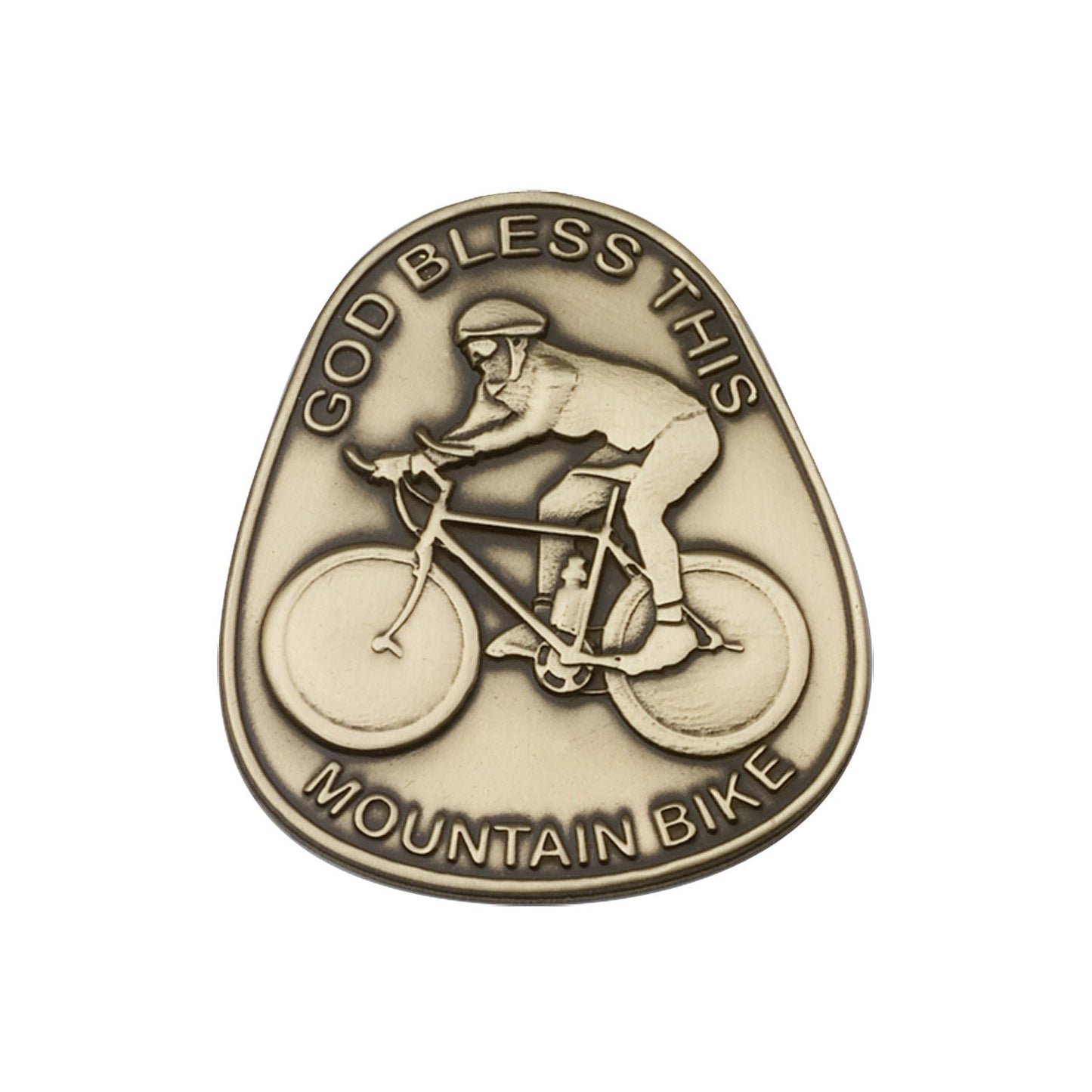 Antique Gold God Bless This Mountain Bike Visor Clip - 1089VG