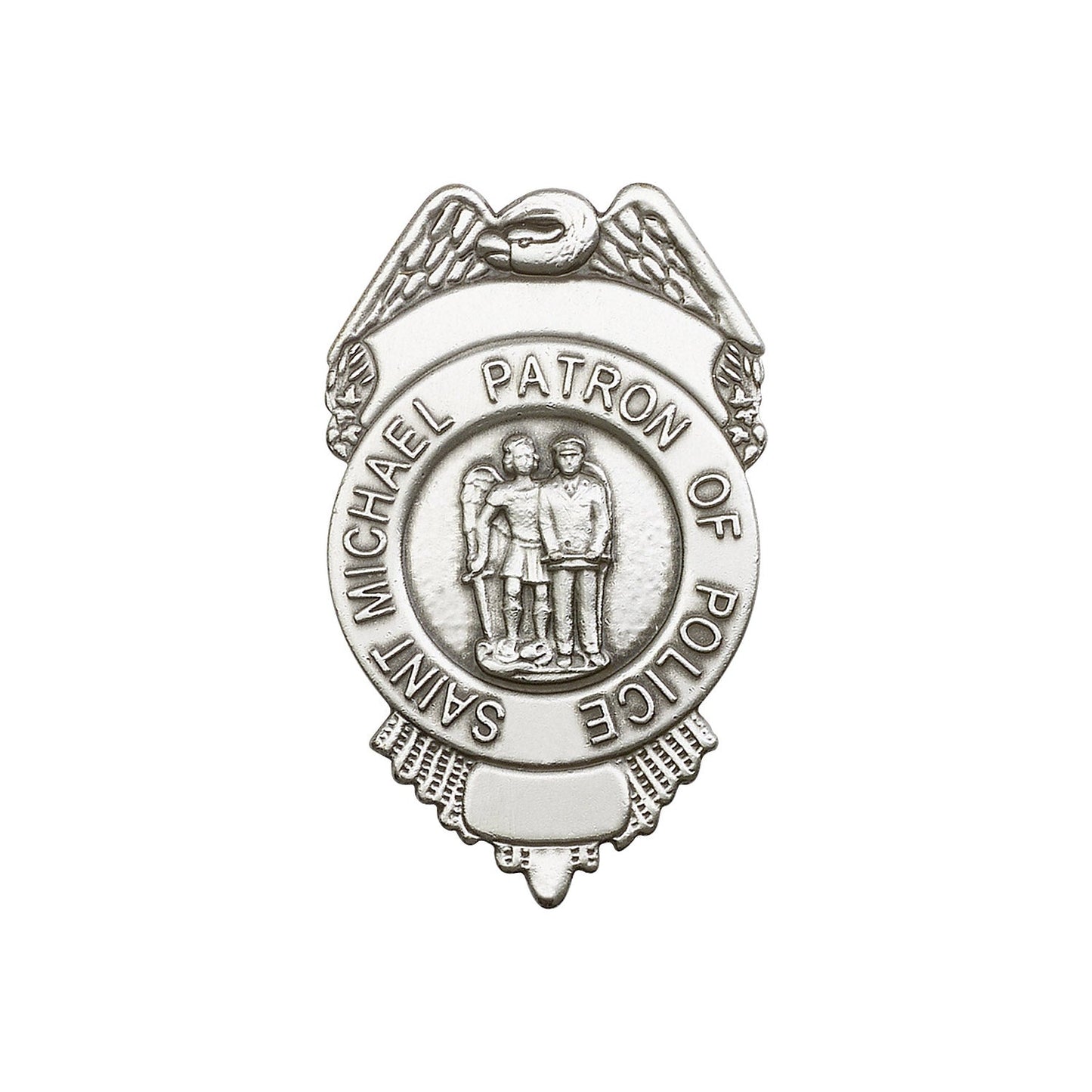 Antique Silver St. Michael / Police Visor Clip - 1092V
