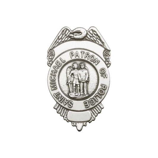 Antique Silver St. Michael / Police Visor Clip - 1092V
