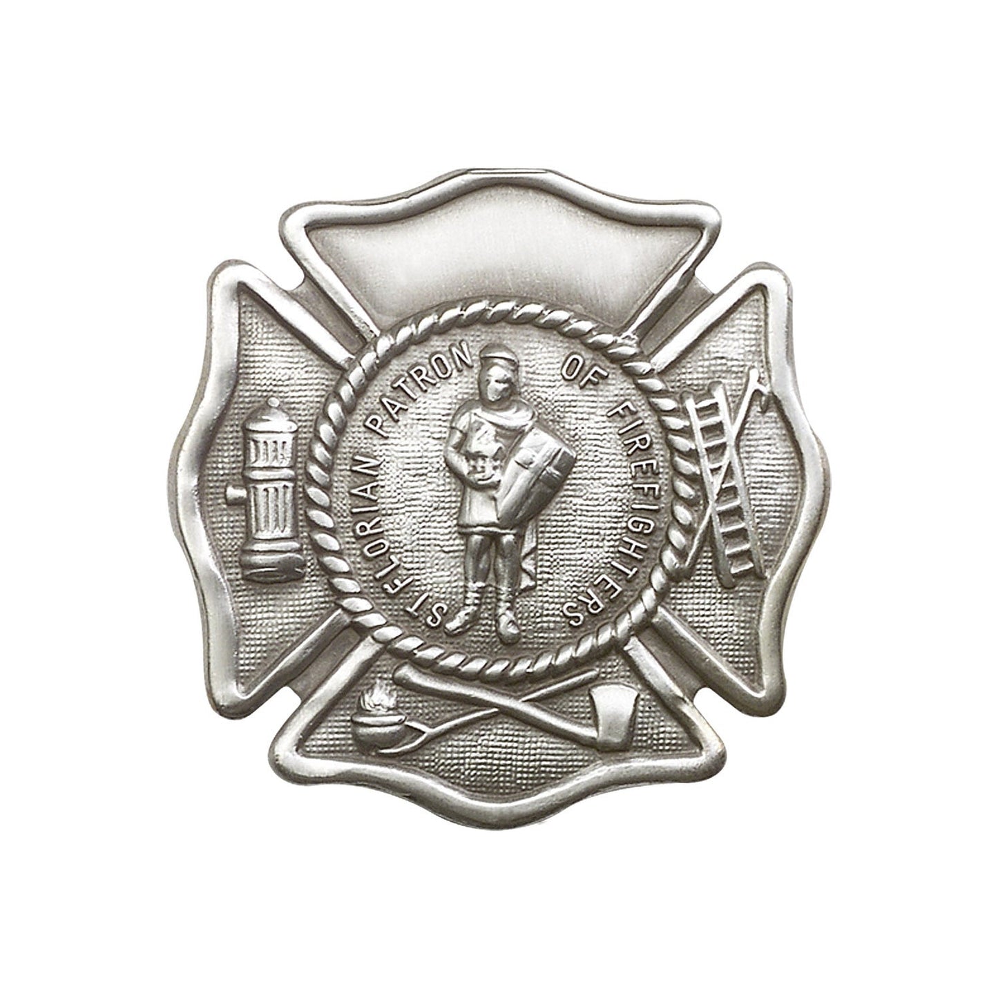 Antique Silver St. Florian Visor Clip - 1094V