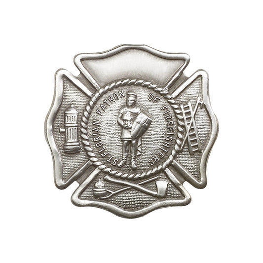 Antique Silver St. Florian Visor Clip - 1094V
