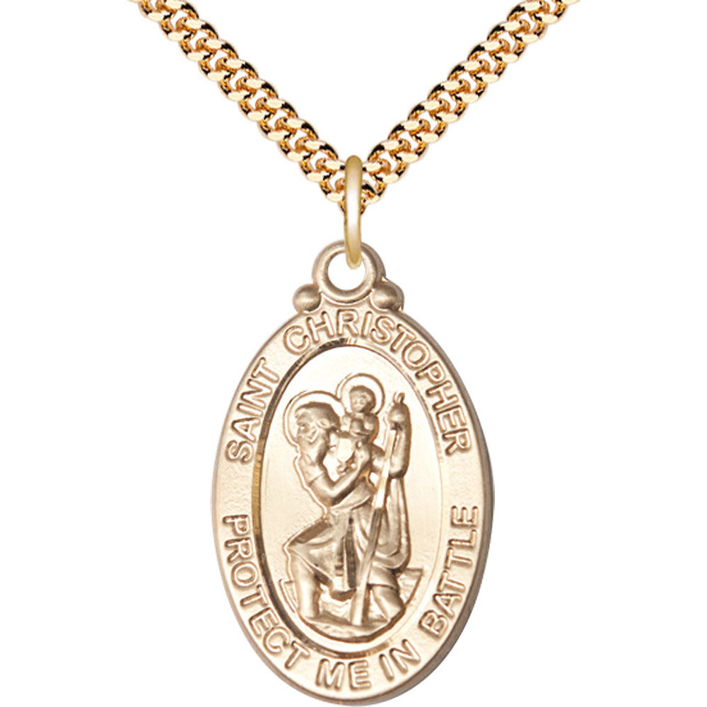Gold Filled Saint Christopher Pendant - 1175GF