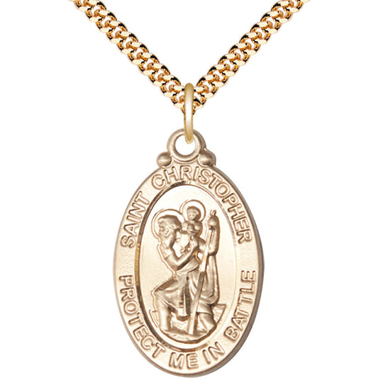 Gold Filled Saint Christopher Pendant - 1175GF