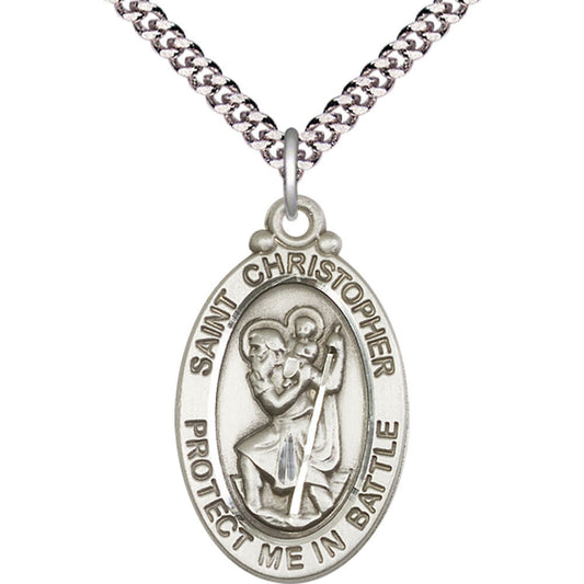 Sterling Silver Saint Christopher Pendant - 1175SS