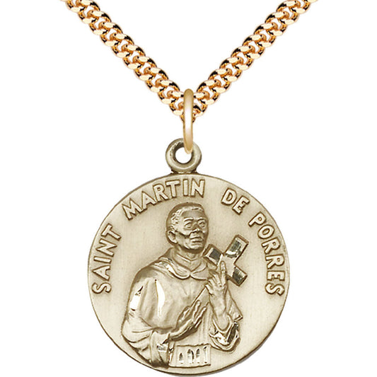 Gold Filled Saint Martin de Porres Pendant - 1196GF