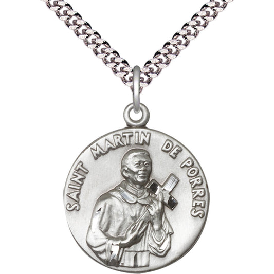 Sterling Silver Saint Martin de Porres Pendant - 1196SS