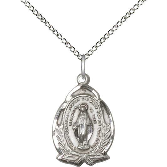 Sterling Silver Miraculous Pendant - 1481MSS