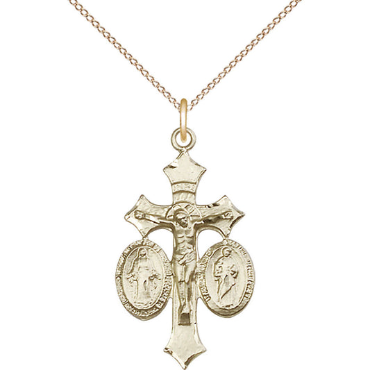 Gold Filled Jesus, Mary & Joseph Pendant - 1485GF