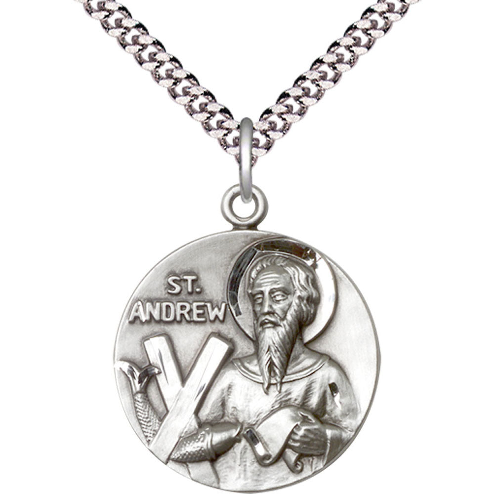 Sterling Silver Saint Andrew Pendant - 1552SS