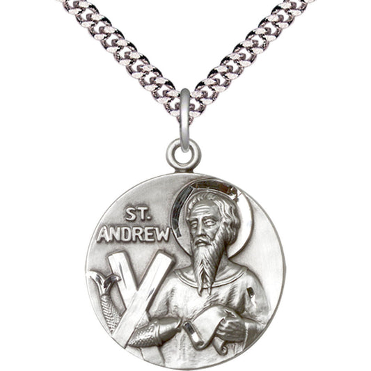Sterling Silver Saint Andrew Pendant - 1552SS