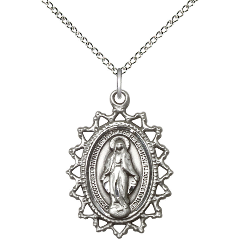 Sterling Silver Miraculous Pendant - 1619MSS